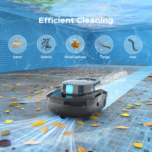 S1 Pro Robotic Pool Vacuum, Cordless Pool Cleaner, 130‑Min Runtime, Dual‑Layer Filter Basket, Auto‑Parking, Automatic Floor‑Only Cleaning for In‑Ground & Above‑Ground Pools