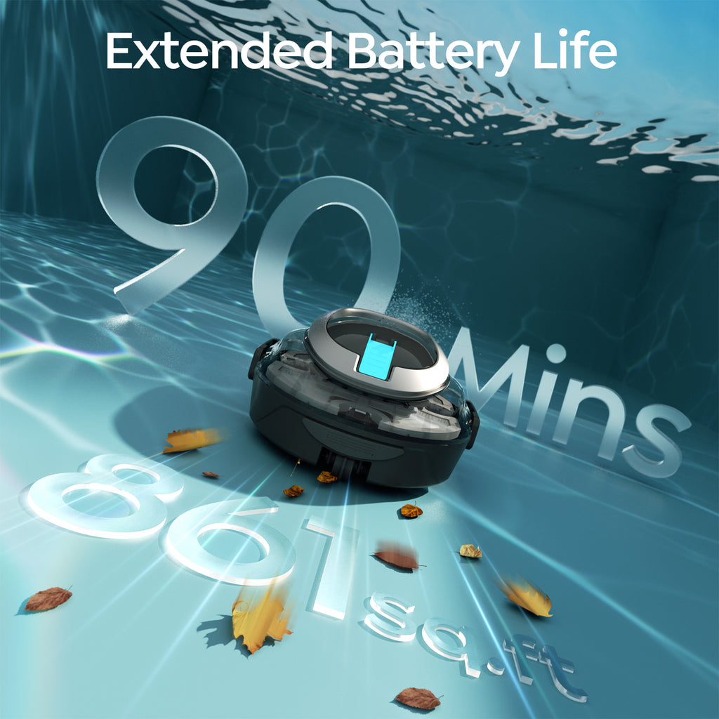 S2 Pool Vacuum Robot for Above Ground Pools, Cordless Operation, 90-Min Runtime, Coverage up to 766 sq ft, Efficient Cleaning Performance, Self-Parking and Easy Maintenance