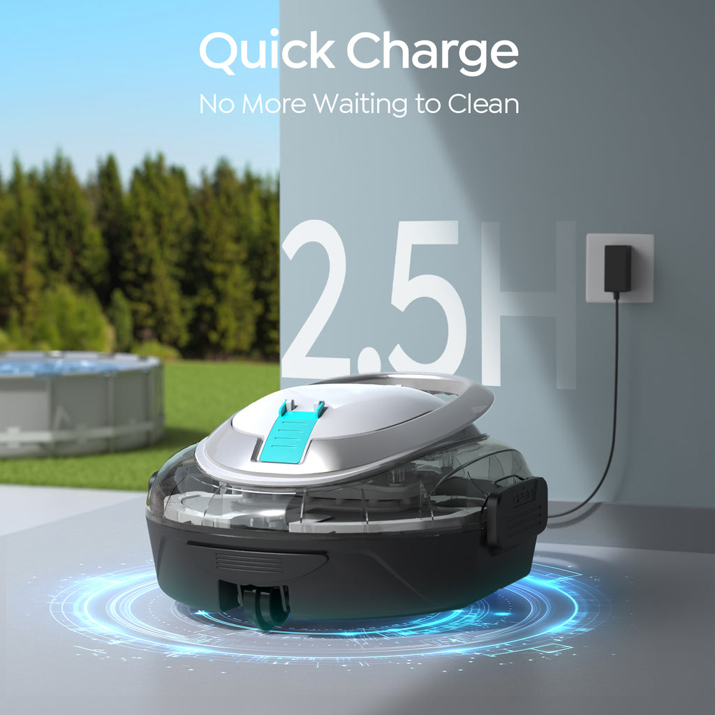 S2 Automatic Pool Cleaning Robot for Above-Ground Pools, 90 Minutes Runtime, Hassle-Free Operation with Self-Docking, Simple Maintenance Design