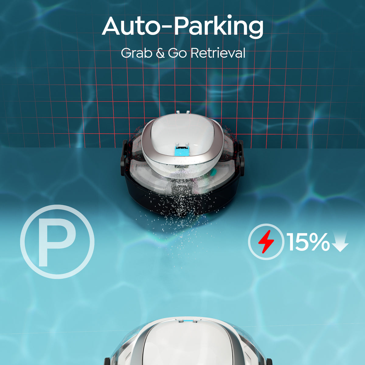 S2 Automatic Pool Cleaning Robot for Above-Ground Pools, 90 Minutes Runtime, Hassle-Free Operation with Self-Docking, Simple Maintenance Design