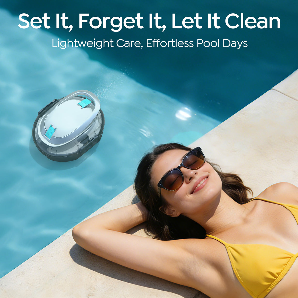 S2 Automatic Pool Cleaning Robot for Above-Ground Pools, 90 Minutes Runtime, Hassle-Free Operation with Self-Docking, Simple Maintenance Design
