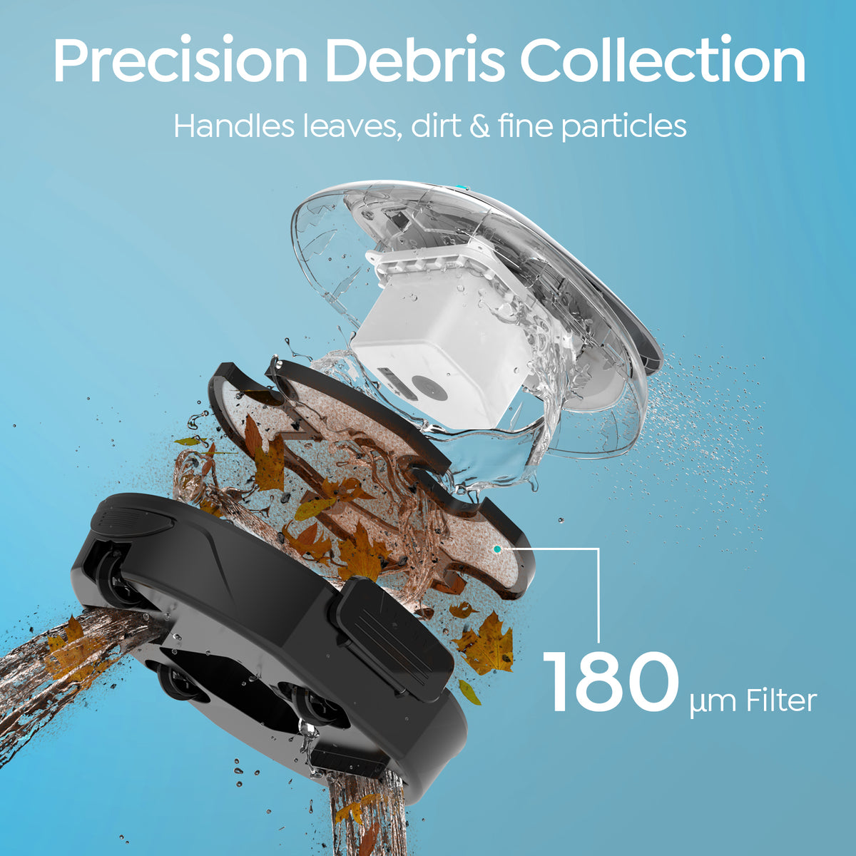S2 Automatic Pool Cleaning Robot for Above-Ground Pools, 90 Minutes Runtime, Hassle-Free Operation with Self-Docking, Simple Maintenance Design