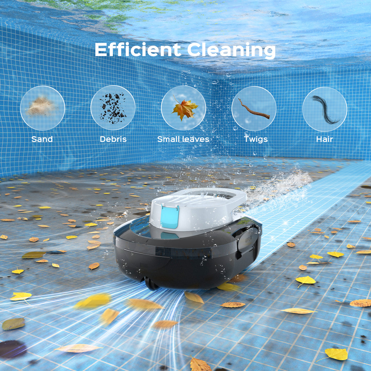 S1 Pro In‑Ground & Above‑Ground Robotic Pool Cleaner, Automatic Pool Vacuum, 130‑Min Long Runtime, Dual‑Layer Filter Basket, Auto‑Parking Feature, Floor‑Only Pool‑Cleaning Robot