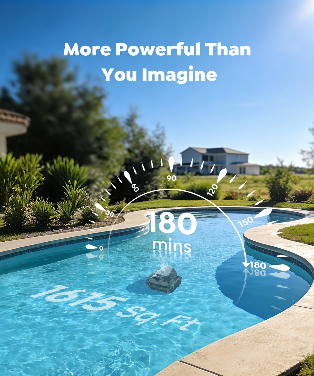 Robotic Pool Vacuum for inground Pool with 180Mins Runtime, Pool Cleaner Wall Climbing, App Support, Ultra-Strong Suction, Dual Filtration, Smart Navigation, Wall &Waterline Cleaning
