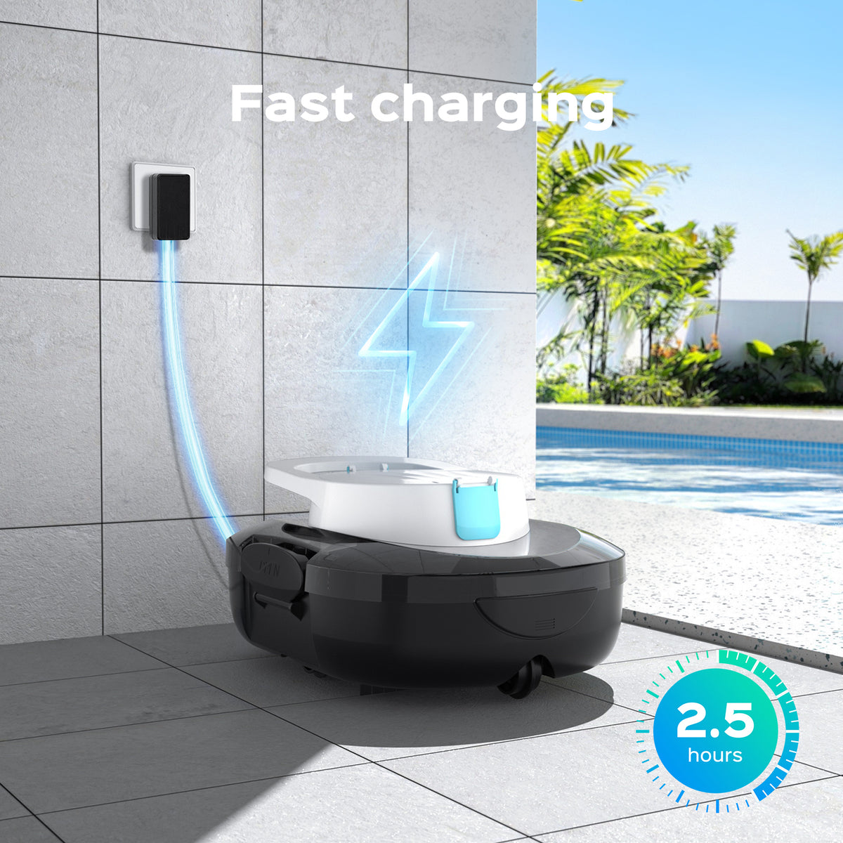 S1 Pro In‑Ground & Above‑Ground Robotic Pool Cleaner, Automatic Pool Vacuum, 130‑Min Long Runtime, Dual‑Layer Filter Basket, Auto‑Parking Feature, Floor‑Only Pool‑Cleaning Robot