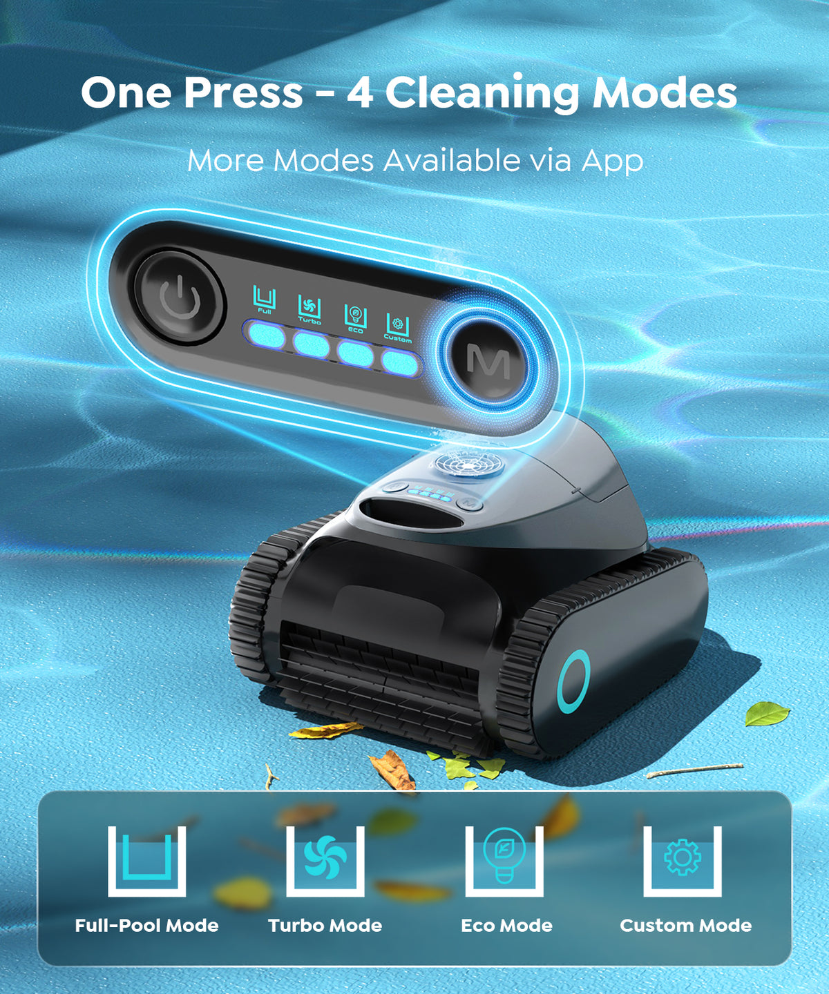 Robotic Pool Vacuum for inground Pool with 180Mins Runtime, Pool Cleaner Wall Climbing, App Support, Ultra-Strong Suction, Dual Filtration, Smart Navigation, Wall &Waterline Cleaning