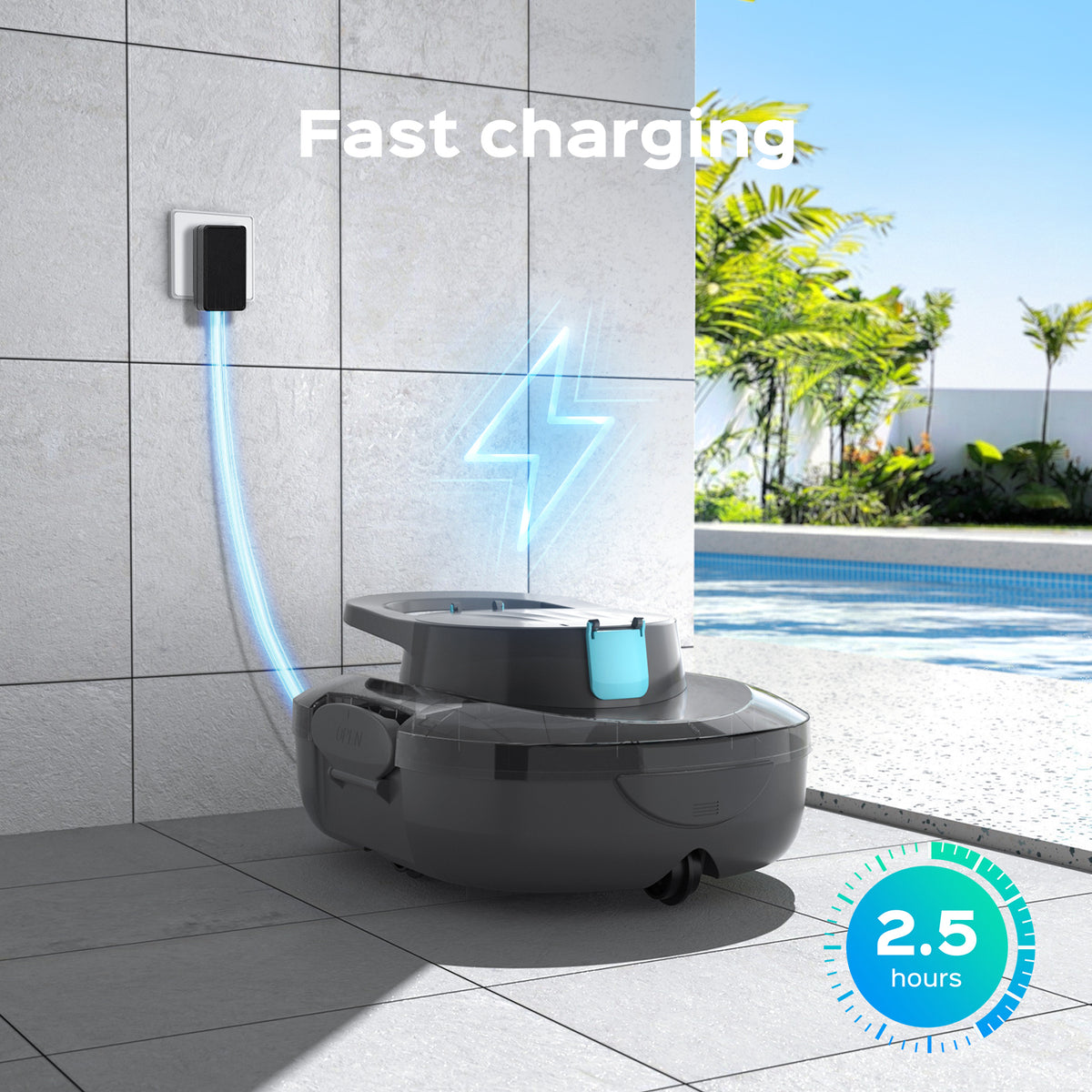 S1 Pro Robotic Pool Vacuum, Cordless Pool Cleaner, 130‑Min Runtime, Dual‑Layer Filter Basket, Auto‑Parking, Automatic Floor‑Only Cleaning for In‑Ground & Above‑Ground Pools