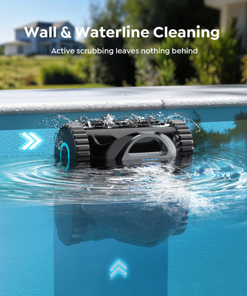 Robotic Pool Vacuum for inground Pool with 180Mins Runtime, Pool Cleaner Wall Climbing, App Support, Ultra-Strong Suction, Dual Filtration, Smart Navigation, Wall &Waterline Cleaning